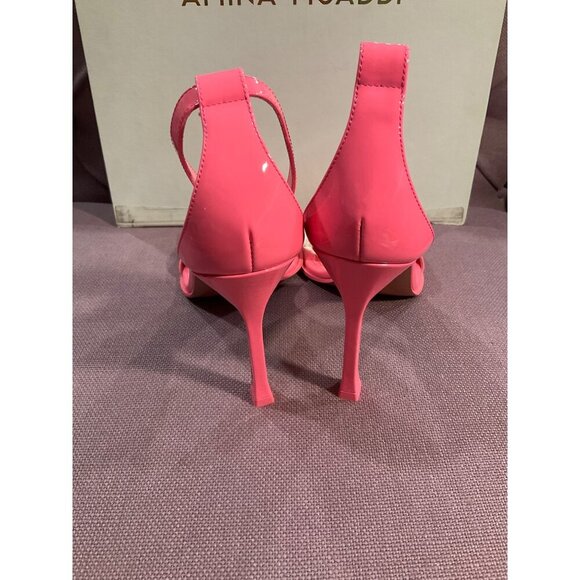 AMINA MUADDI Kim Patent Sandal in Bubble 37.5 New with Box Womens High Heels - Picture 8 of 13